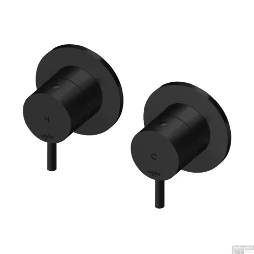 Inbouw Stopkraan Lagoo Garda Hendel Rond 7 Cm Messing Mat Zwart (Koud)