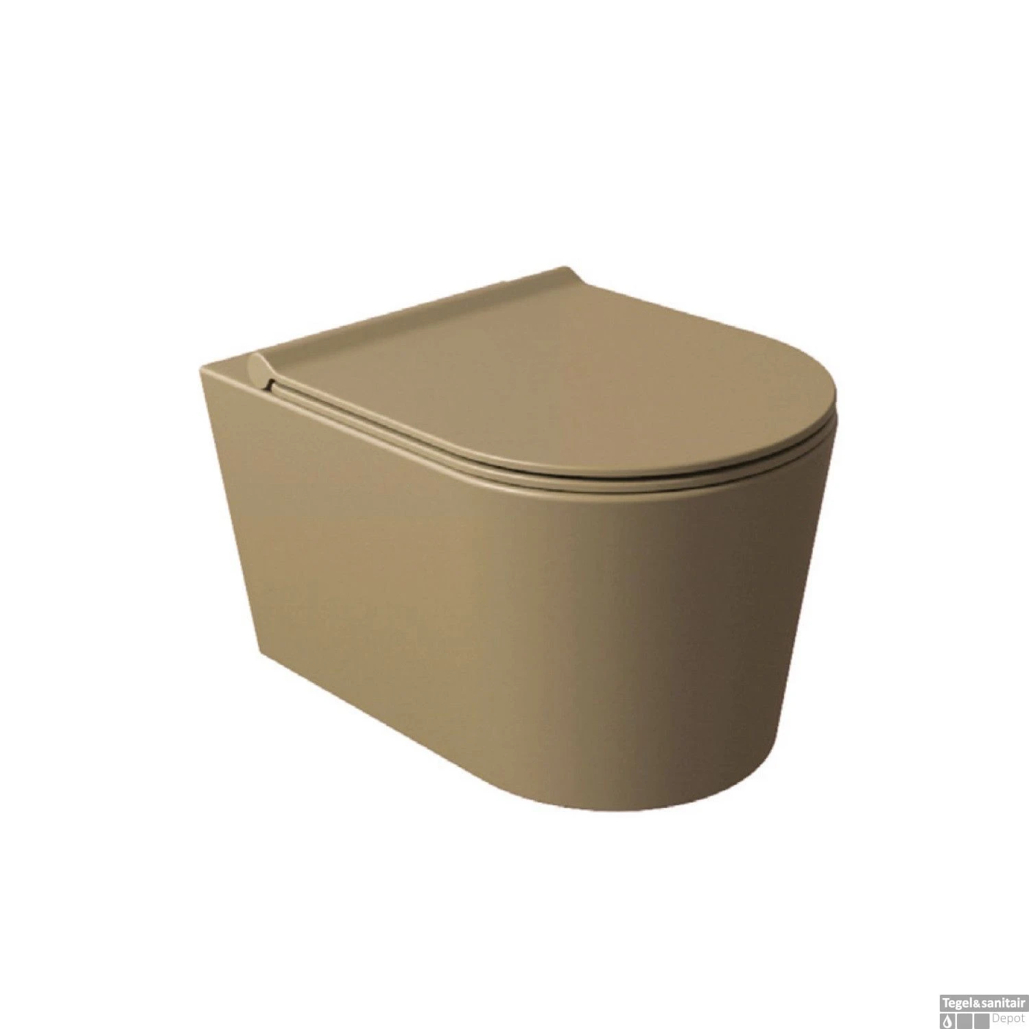 Geberit UP320 Toiletset Compleet | Inbouwreservoir | Wandcloset Salenzi Civita Mat Taupe | Drukplaat - Afbeelding 3