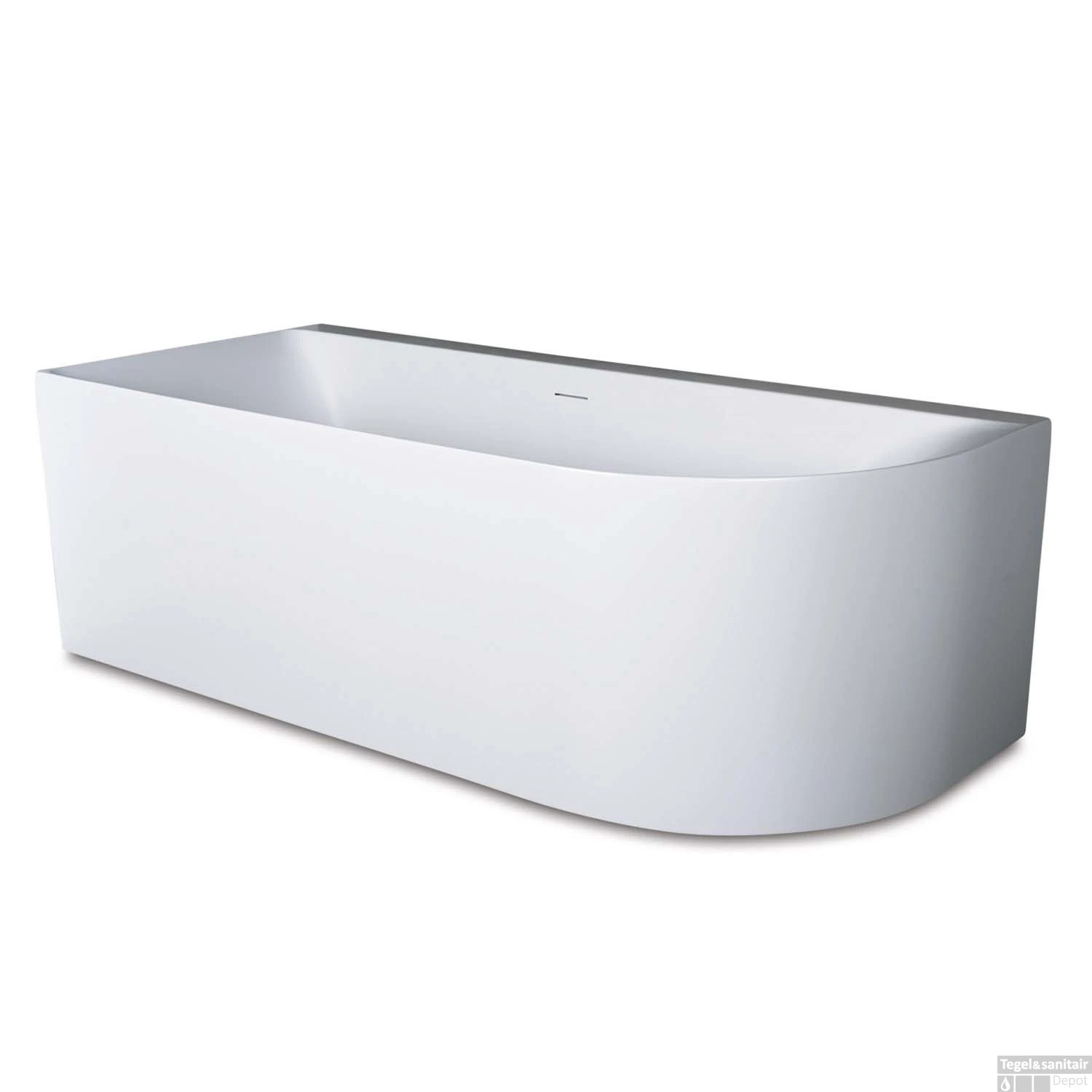 Half Vrijstaand Hoekbad Links Luca Sanitair Primo Acryl 180x80x60 Cm Mat Wit (inclusief Afvoer En Sifon)