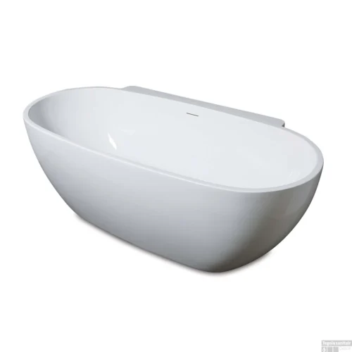 Half Vrijstaand Bad Luca Sanitair Primo 175x85x60cm Acryl Glans Wit Met Overloop