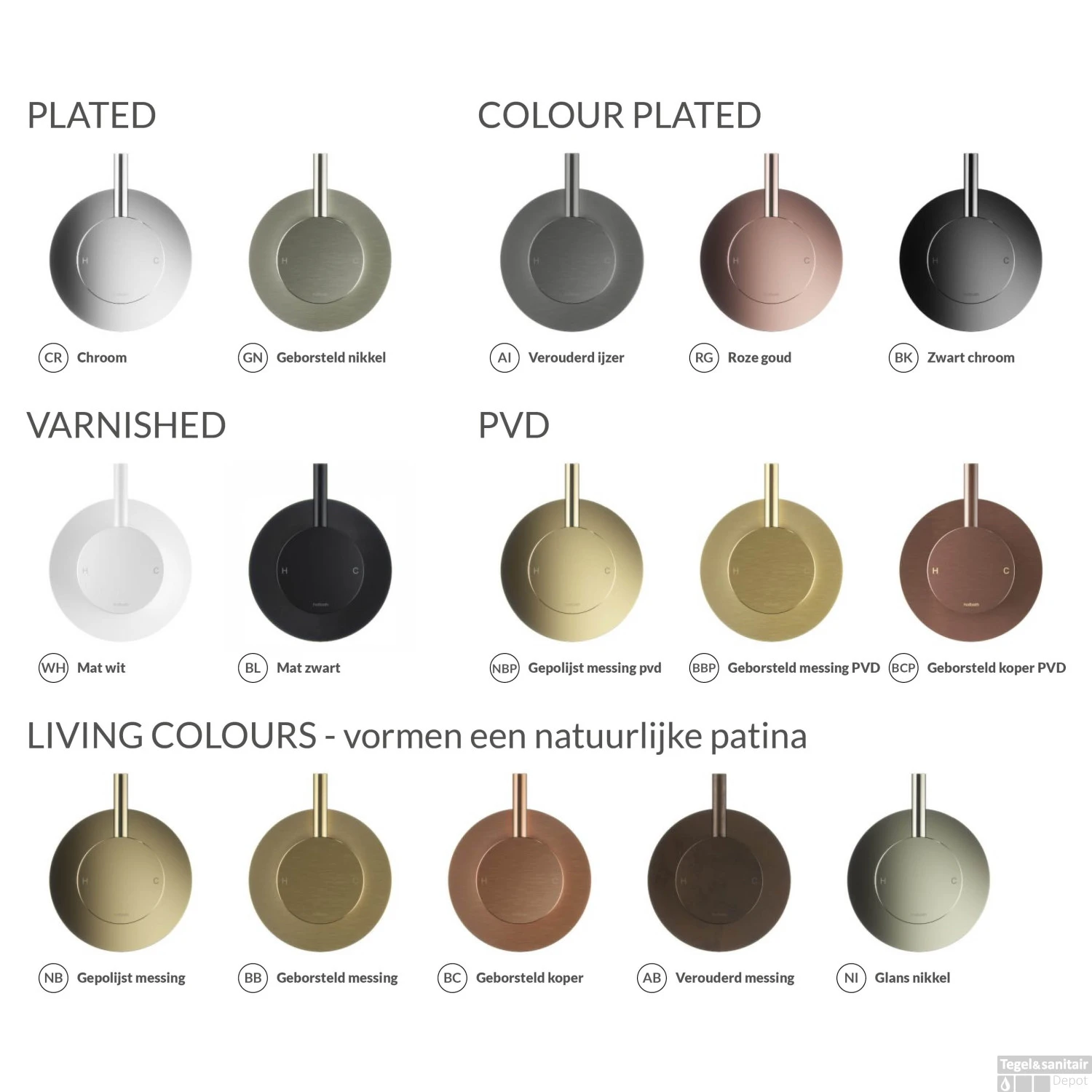 Inbouw Douchemengkraan Hotbath Cobber 2-weg Geborsteld Messing 3 Inbouw Douchemengkraan Hotbath Cobber 2-weg Geborsteld Messing - Afbeelding 3