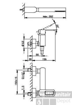 Huber Dado Cascade Douchemengkraan Chroom DC.000450.21