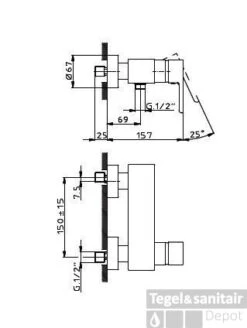 Huber Soft Douchemengkraan Chroom SF.000441.21