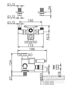 Huber Victorian Douchethermostaat RVS 150.VT51HNS