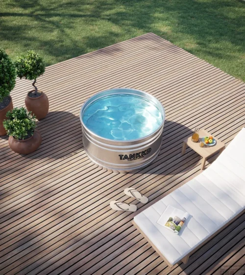 Badkamer Winkel -Badkamer Winkel ijsbad tankkd black label round 91 cm aluminium sfeer