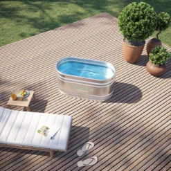 Badkamer Winkel -Badkamer Winkel ijsbad tankkd green label oval 91x61x61 cm aluminium sfeer