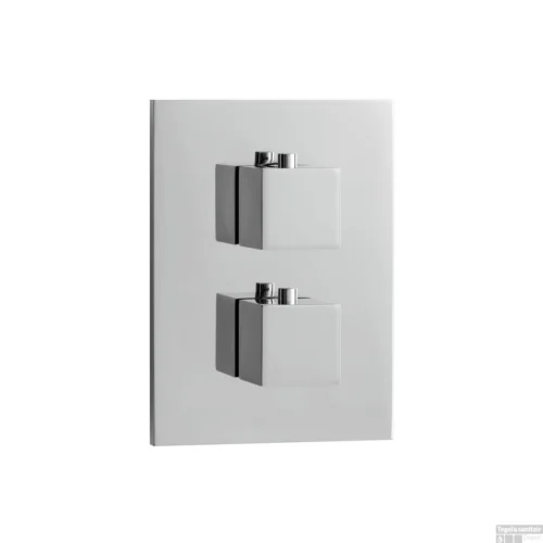 Inbouw Thermostaatkraan Herzbach Living Rechthoek 3-Weg Omstel Chroom