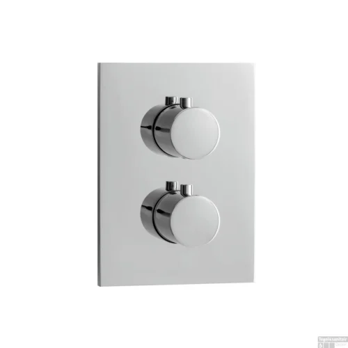 Inbouw Thermostaatkraan Herzbach Living Rechthoek 3-Weg Omstel Chroom (ronde Hendels)