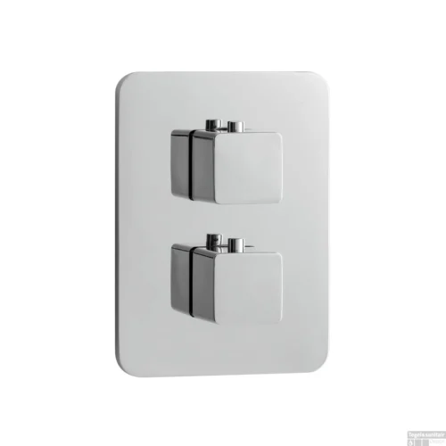 Inbouw Thermostaatkraan Herzbach Living Rechthoek Veiligheidsbegrenzer Chroom (vierkante Hendels)