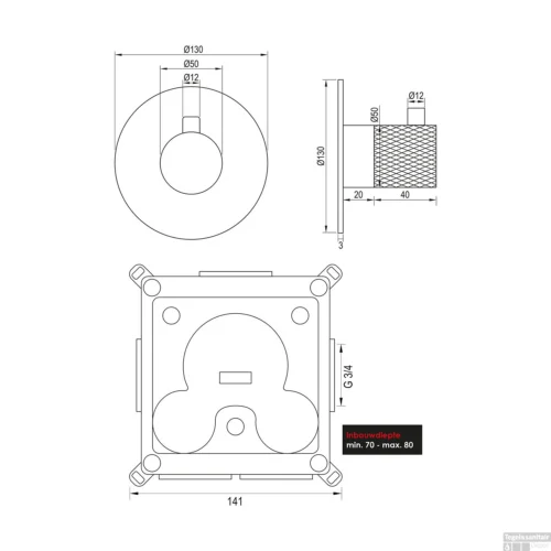 Inbouwthermostaat Brauer Gold Carving Met Ronde Knop En Rozet Geborsteld Goud -Badkamer Winkel inbouwthermostaat brauer gold carving met ronde knop en rozet geborsteld goud tec
