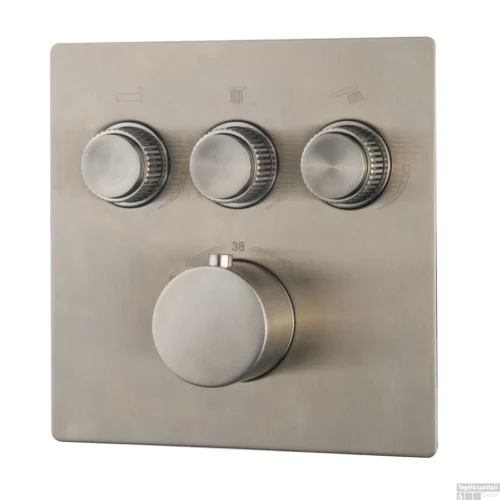 Afbouwdeel Inbouwthermostaat Wiesbaden Caral Klik Pro 3-weg Geborsteld Staal