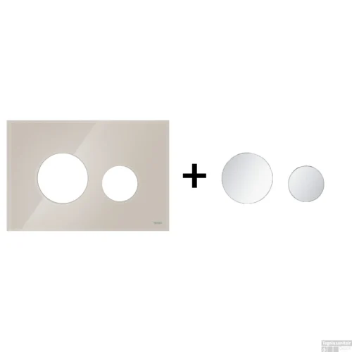 Drukplaat Front En Toetsen TECE Loop Voor WC-Bediening Glas Lichtbeige -Badkamer Winkel lichtbeige matchroom