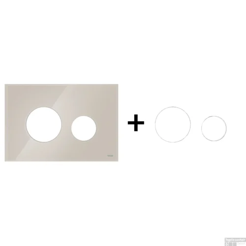 Drukplaat Front En Toetsen TECE Loop Voor WC-Bediening Glas Lichtbeige -Badkamer Winkel lichtbeige matwit