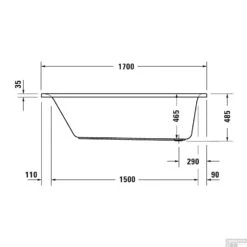 Ligbad Duravit D-Neo Inbouw 170x75x48.5 Cm Wit 7 Ligbad Duravit D-Neo Inbouw 170x75x48.5 Cm Wit -Badkamer Winkel ligbad duravit d neo inbouw 170x75x48.5 cm wit tech2