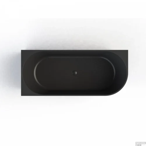 Ligbad Arqua Pinto Hoekbad 180x80 Cm Rechts Mat Zwart