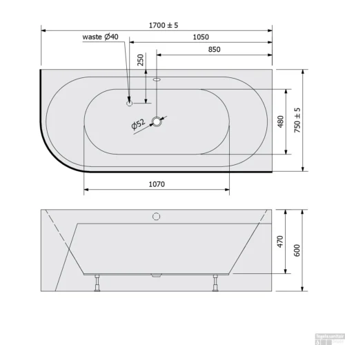 Ligbad Polysan Viva 170x75x60 Cm Asymmetrisch Rechts Wit 15 Ligbad Polysan Viva 170x75x60 Cm Asymmetrisch Rechts Wit -Badkamer Winkel ligbad polysan viva 170x75x60 cm asymmetrisch rechts wit sph78119m tech