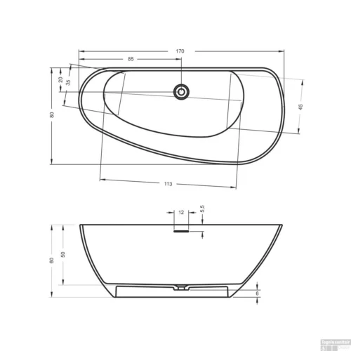 Ligbad Riho Granada Vrijstaand Rechts 170x80 Cm Mat Wit -Badkamer Winkel ligbad riho granada vrijstaand 170x80 cm mat wit tech