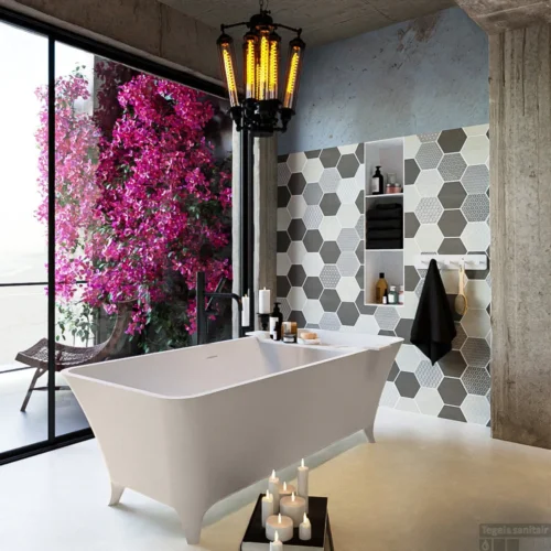 LUNDY Vrijstaand Bad 170x75cm Kleur Linen / Talc -Badkamer Winkel lundy 3 00004