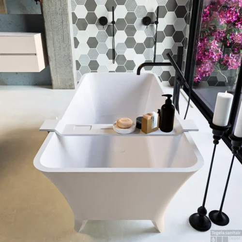 LUNDY Vrijstaand Bad 170x75cm Kleur Linen / Talc -Badkamer Winkel lundy 4 00004