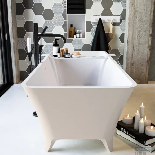 LUNDY Vrijstaand Bad 170x75cm Kleur Linen / Talc -Badkamer Winkel lundy 5 00004