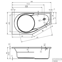 Nieuwe Producten -Badkamer Winkel maten yukon rechts