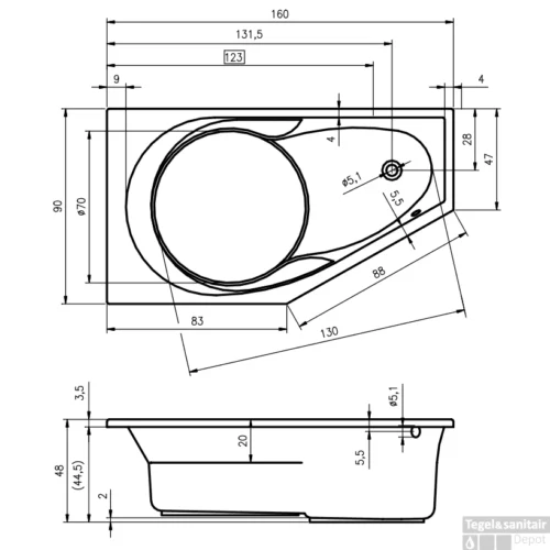Nieuwe Producten -Badkamer Winkel maten yukon rechts