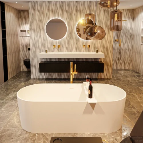 NOBLE Vrijstaand Bad 180x75cm Kleur Talc / Talc -Badkamer Winkel noble 2 00002