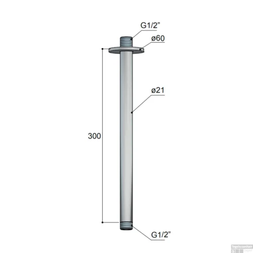 Plafondbuis Hotbath Archie 30 CM Geborsteld Koper PVD 3 Plafondbuis Hotbath Archie 30 CM Geborsteld Koper PVD -Badkamer Winkel plafondbuis hotbath archie 30 cm tech 1