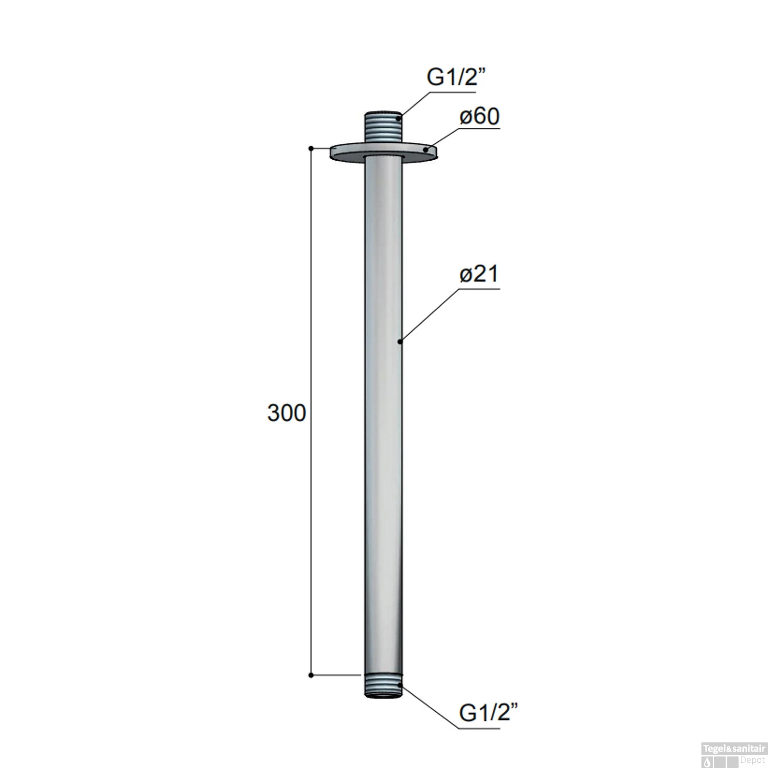 Plafondbuis Hotbath Archie 30 CM Geborsteld Koper PVD 2 Plafondbuis Hotbath Archie 30 CM Geborsteld Koper PVD - Afbeelding 2