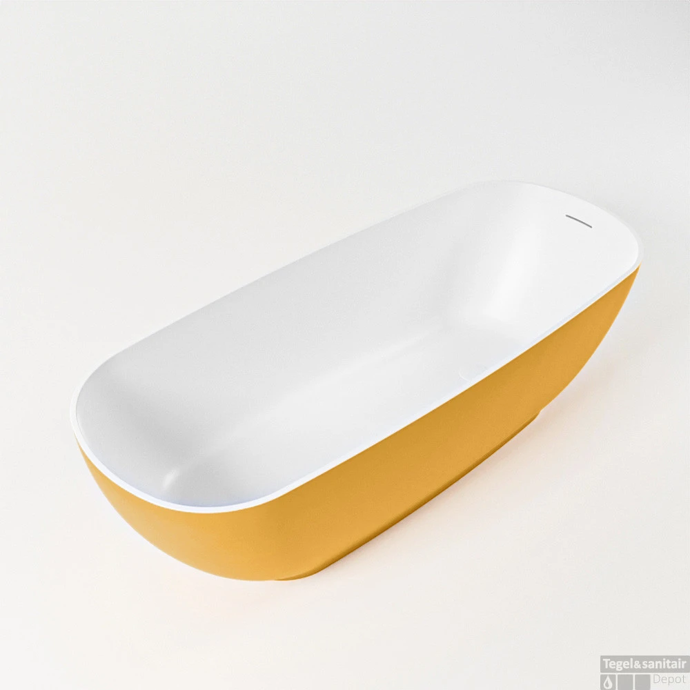 ROCK Vrijstaand Bad 170x70cm Kleur Ocher / Talc 1 ROCK Vrijstaand Bad 170x70cm Kleur Ocher / Talc