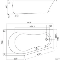 Nieuwe Producten -Badkamer Winkel sealskin ligbad get wet optimo compactbad 160x90x60 cm links wit tech
