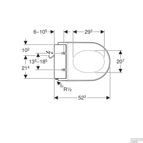 Toiletzitting Met Onderdouche Geberit AquaClean Tuma Classic Alpien Wit -Badkamer Winkel toiletzitting tuma classic geberit wit tech1