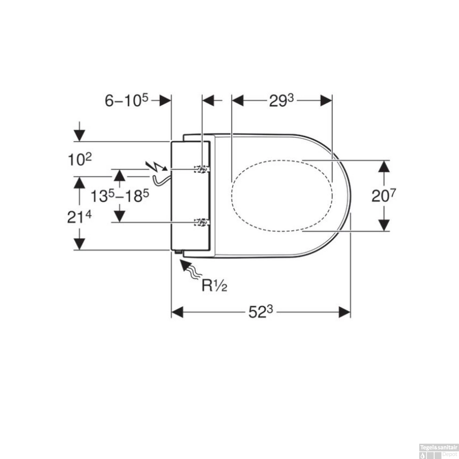 Toiletzitting Met Onderdouche Geberit AquaClean Tuma Comfort Alpien Wit 3 Toiletzitting Met Onderdouche Geberit AquaClean Tuma Comfort Alpien Wit - Afbeelding 3
