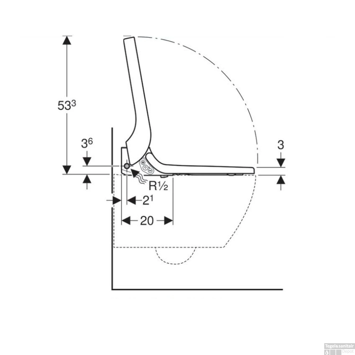 Toiletzitting Met Onderdouche Geberit AquaClean Tuma Comfort Glas Wit 5 Toiletzitting Met Onderdouche Geberit AquaClean Tuma Comfort Glas Wit - Afbeelding 5