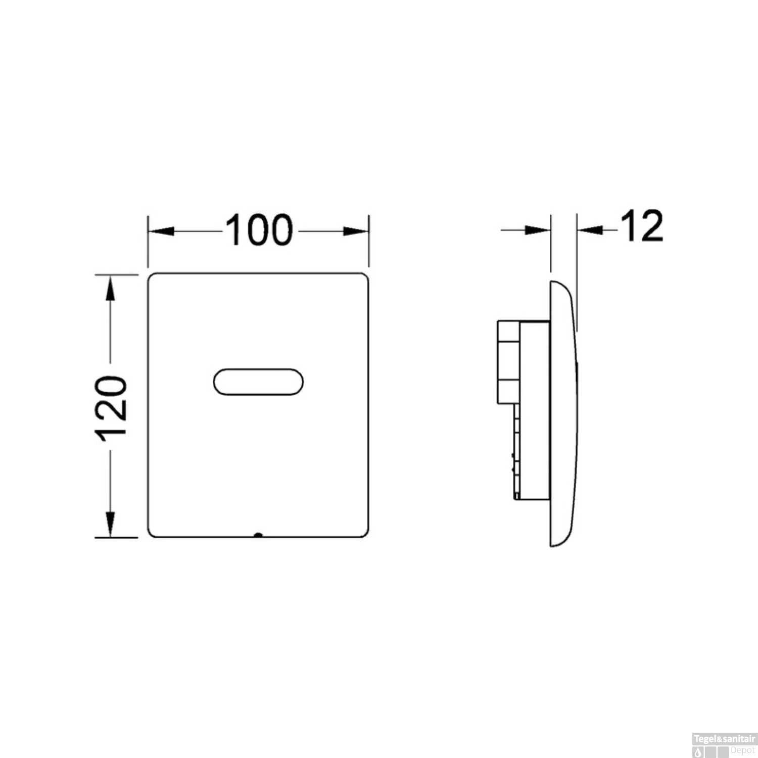 Urinoir Elektronische Bedieningsplaat TECE Planus 10x12 Cm Mat Wit (werkt O.b.v. Batterij) - Afbeelding 2