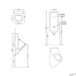 Urinoir Set Salenzi Hung Achterinlaat Mat Zwart Met TECE Square Drukplaat Glas 11 Urinoir Set Salenzi Hung Achterinlaat Mat Zwart Met TECE Square Drukplaat Glas -Badkamer Winkel urinoir salenzi mat wit tech 2 1