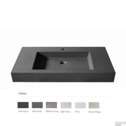 Opzet Wastafel Urbi Et Orbi Plura Uni 110 Beton 110x50x12 Cm Donkergrijs