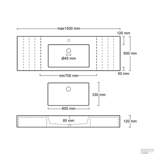 Opzet Wastafel Urbi Et Orbi Plura Uni 110 Beton 110x50x12 Cm Donkergrijs -Badkamer Winkel ut0126 opzet wastafel urbi et orbi plura uni 110 beton 110x50x12 cm donkergrijs tech
