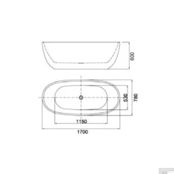 Nieuwe Producten -Badkamer Winkel vrijstaand bad best design moderna acryl 170x78x60cm mat wit 4006520 tech