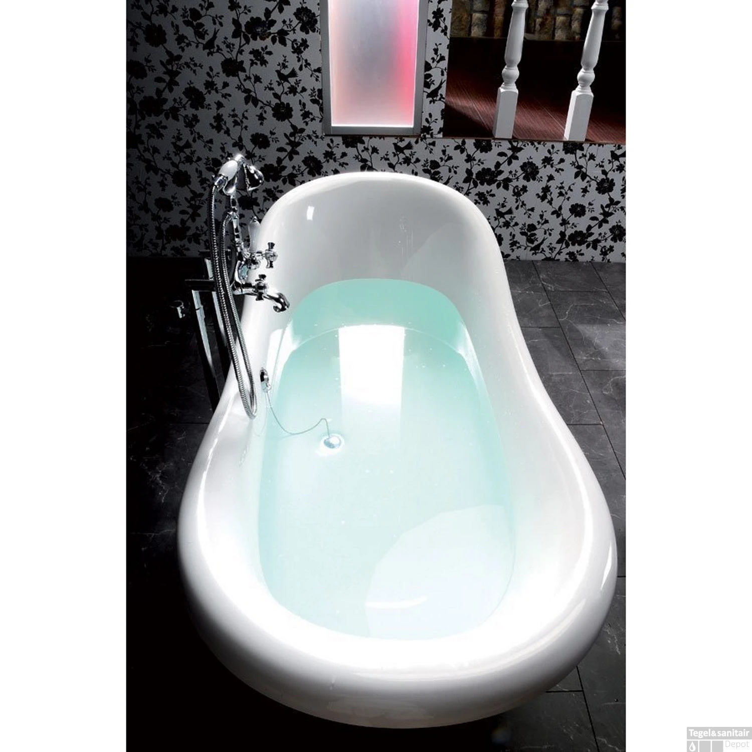 Vrijstaand Bad Sapho Charleston 188x80x71 Cm Wit Met Leeuwenpoten 4 Vrijstaand Bad Sapho Charleston 188x80x71 Cm Wit Met Leeuwenpoten - Afbeelding 4