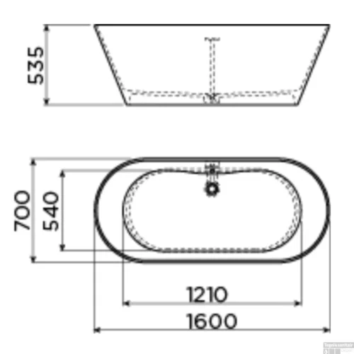 Vrijstaand Ligbad Clou Solium Geïntegreerde Overloop Met Chrome Plug Mat Wit -Badkamer Winkel vrijstaand ligbad clou solium ge iuml ntegreerde overloop met chrome plug mat wit tec