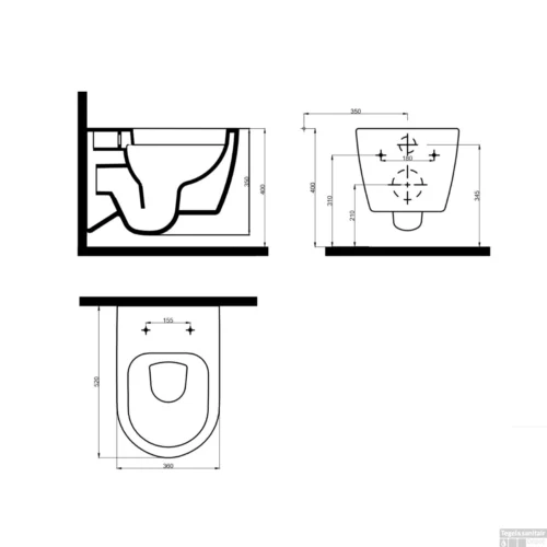 Wandcloset Idevit Alfa Met Bidet Randloos Wit Keramiek 36x52x30cm (Excl. Zitting) -Badkamer Winkel wancloset idevit alfa met inbouwkraan rimfree fen3204 2617 tech
