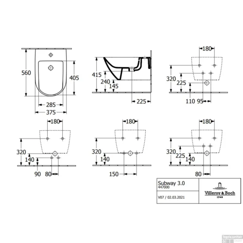 Wandbidet Villeroy & Boch Subway 3.0 CeramicPlus 56x37.5x27cm Wit Alpin -Badkamer Winkel wandbidet villeroy boch subway 3.0 ceramicplus 56x37.5x27cm wit alpin tech