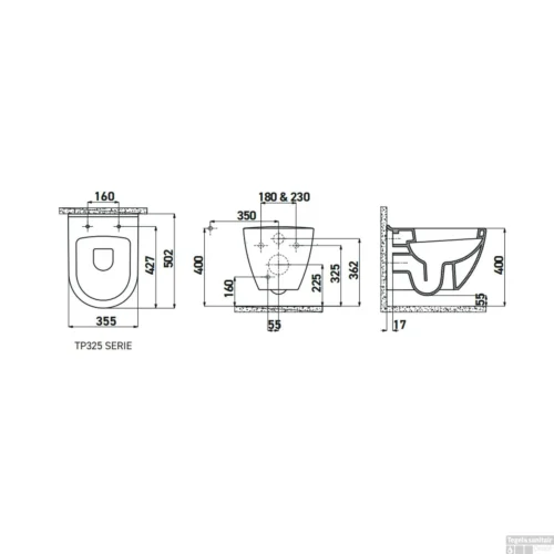 BWS Wandcloset Eva | Excl. Zitting | Met RVS Sproeier | Goud -Badkamer Winkel wandcloset creavit tp325 zonder spoelrand diepspoel glans goud exclusief zitting tech
