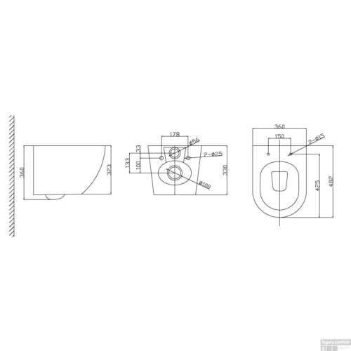 BWS Wandcloset Mudo | Randloos | Glans Wit (inclusief Zitting) 11 BWS Wandcloset Mudo | Randloos | Glans Wit (inclusief Zitting) -Badkamer Winkel wandcloset mudo randloos glans wit inclusief zitting tech 1 24
