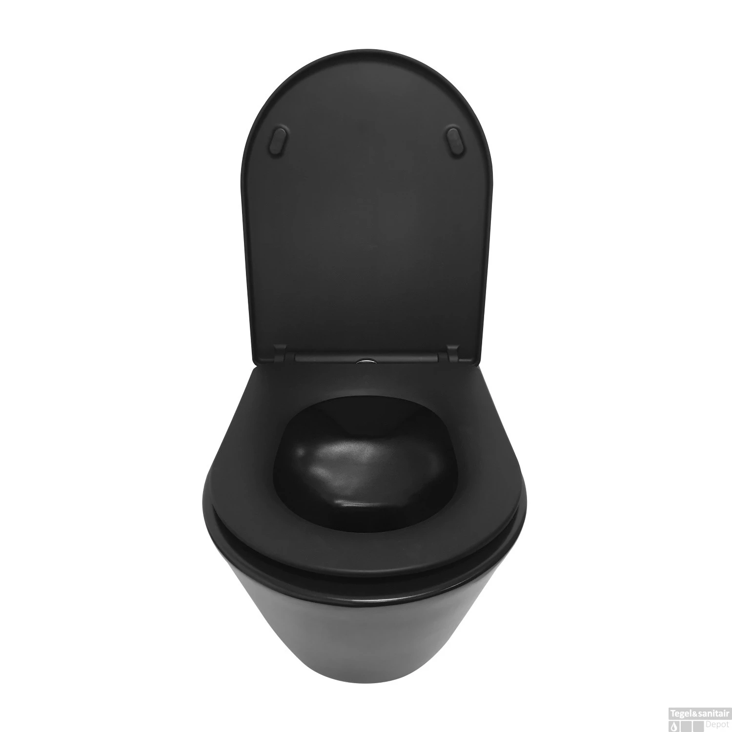 Wandcloset Wiesbaden Stereo Rimless 53 Cm Mat Zwart (Incl. Zitting) - Afbeelding 3