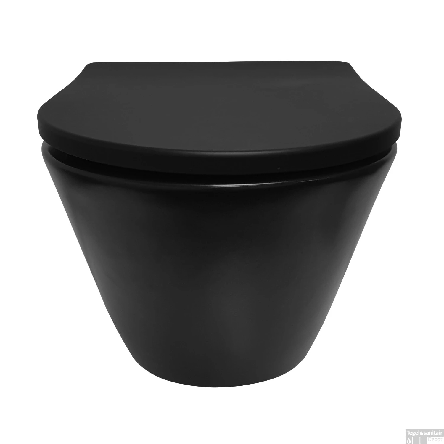 Wandcloset Wiesbaden Stereo Rimless 53 Cm Mat Zwart (Incl. Zitting) - Afbeelding 4