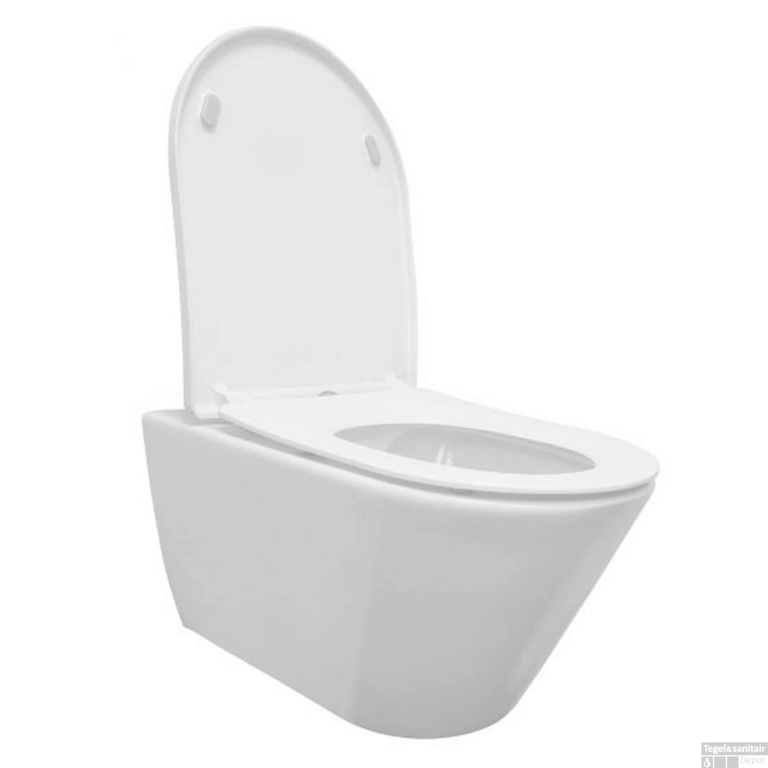 Wandcloset Wiesbaden Stereo Rimless Softclose Met Shade Toiletzitting Mat Wit