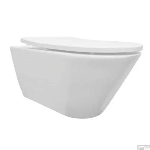 Wandcloset Wiesbaden Stereo Rimless Softclose Met Shade Toiletzitting Mat Wit -Badkamer Winkel wandcloset wiesbaden stereo rimless softclose met shade toiletzitting mat wit shop 1