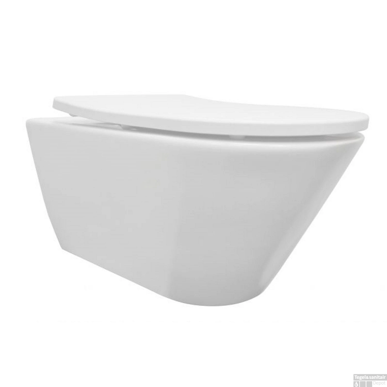 Wandcloset Wiesbaden Stereo Rimless Softclose Met Shade Toiletzitting Mat Wit - Afbeelding 4